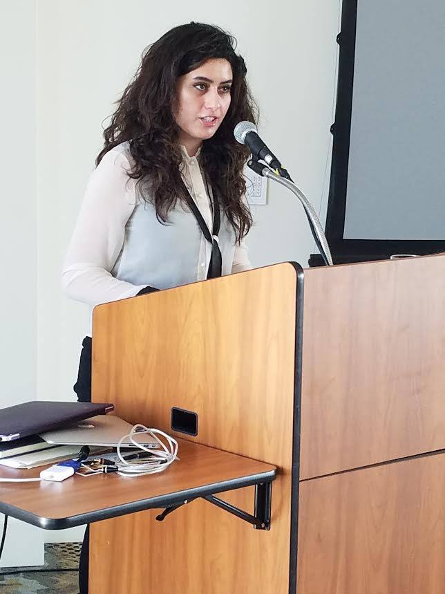 Kairos Staff Areej Masoud speaks to the Methodists