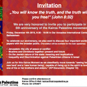Kairos Palestine 6th Anniversary: The Truth will set you free!